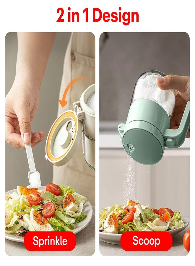 PRIME PICK مجموعة علب ماسالا برايم بيك، علبة توابل ذات قسمين مع غطاء وملعقة ومقبض، منظم توابل محكم الإغلاق | حاوية تخزين للمطبخ للتوابل والملح والسكر والمخللات، تتضمن عبوتين سعة 300 مل - Image 2